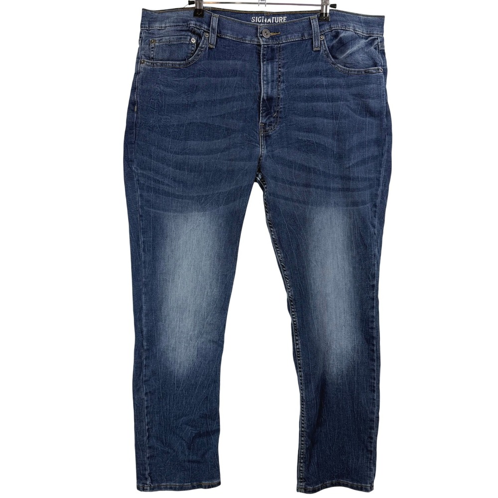 Signature by Levi Strauss Mens S37 Slim Fit‎ Blue Wash Denim Jeans Size 40x30
